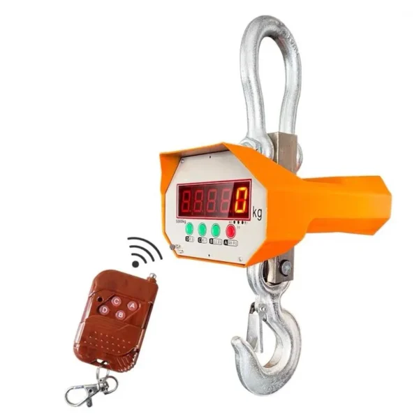 משקל תליה עם שלט רחוק מדגם SH-CRANE. בתונה רואים את מאזני התליה ואת השלט.